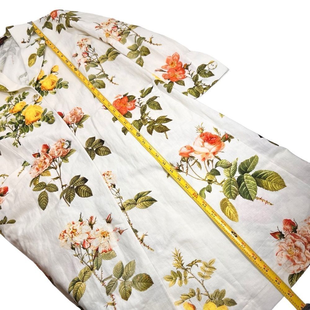 Anthropologie Payal Pratap Floral Longline Linen Blazer Jacket - Picture 11 of 13
